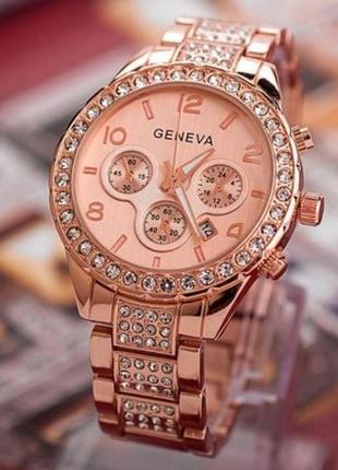 Часы женские geneva rose gold1 фото