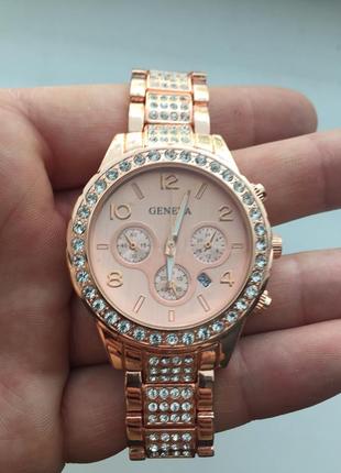 Годинники жіночі geneva rose gold2 фото