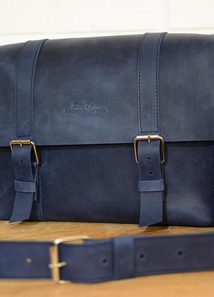 Кожа. ручная работа. кожаная мужская сумка мессенджер. портфель для документов