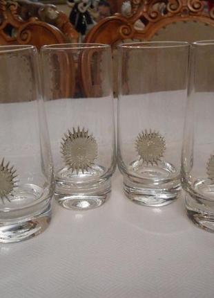Стопки - стаканчики набор 4 шт хрусталь богемия чехословакия №636