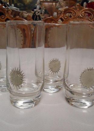 Стопки - стаканчики набор 4 шт хрусталь богемия чехословакия №6364 фото