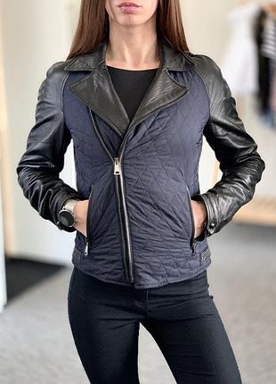 Курточка з шкіряними вставками massimo dutti 34/36