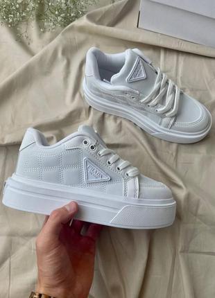 Кросівки prada macro re-nylon brushed leather sneakers not lux