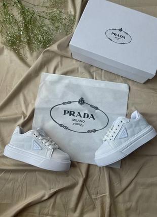 Кросівки prada macro re-nylon brushed leather sneakers not lux8 фото