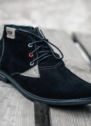 Замшеві зимові чоловічі черевики від польського виробника4 фото