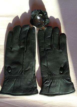 Новые зимние женские  кожаные перчатки2 фото