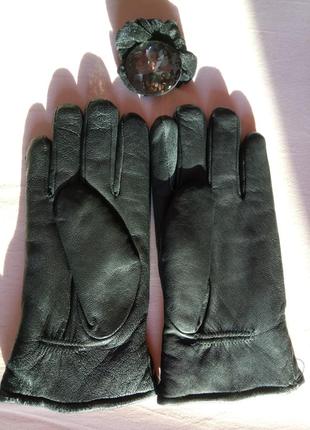 Новые зимние женские  кожаные перчатки4 фото