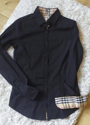 Рубашка burberry,фирменная женская рубашка,черная рубашка,рубашка люкс качества