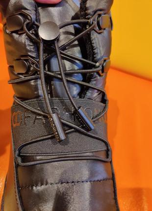 Зимове термо взуття для дівчинки чорні чобітки дутіки 38 дутики детские зимние ботинки tom.m3 фото