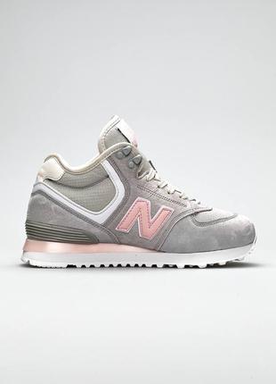 Зимові кросівки new balance 574 grey pink (хутро)3 фото