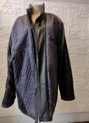 Кожаная фирменная мужская куртка trapper размер 605 фото