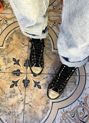 Кожаные конверсы утеплённые all star