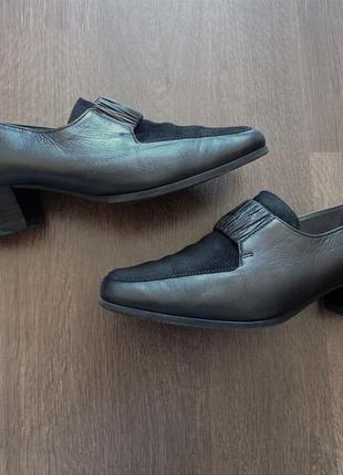 Винтажные ретро немецкие туфли лодочки лоферы квардатный носок раритет винтаж2 фото