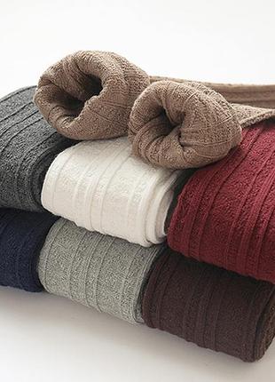 Жіночі теплі високі гольфи з орнаментом вище колін зимові гетри в'язані текстурні чорні