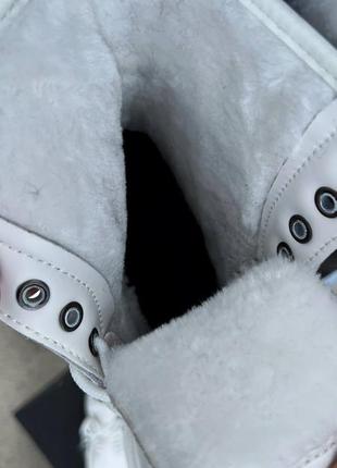 Зимові черевики dr. martens 1460 white fur premium10 фото