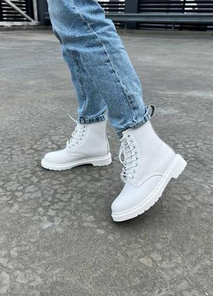 Зимові черевики dr. martens 1460 white fur premium5 фото