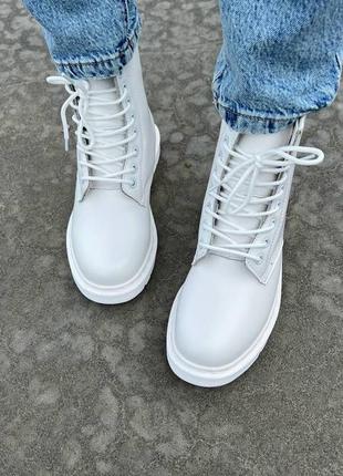 Зимові черевики dr. martens 1460 white fur premium8 фото