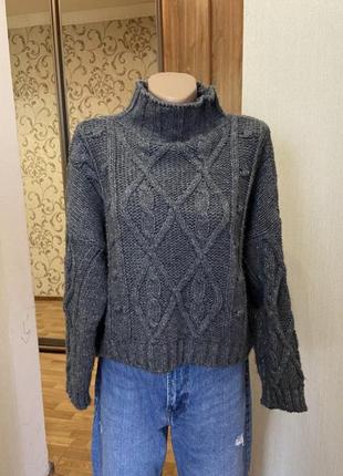 Итальянский тёплый укорочённый свитер из альпака