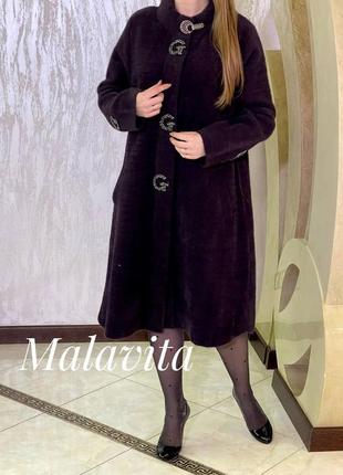 Капучино баклажан черное пальто альпака відмінна якість туреччина люкс коллекція5 фото