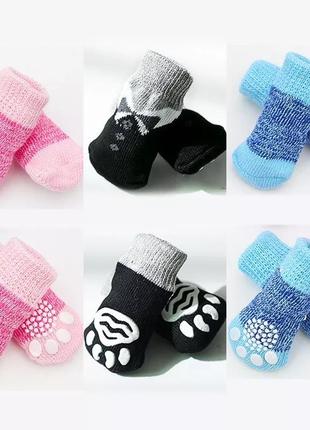 Одежда для собак. носки для собак. комплект не скользящих, теплых носков.6 фото