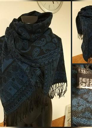 Фірмовий якісний м'який теплий стильний великий вовняний шарф.