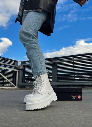 Зимові черевики dr. martens jadon white fur premium5 фото