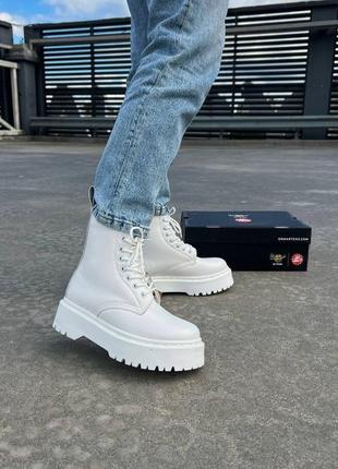 Зимові черевики dr. martens jadon white fur premium6 фото