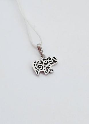 Срібна підвіска слоник