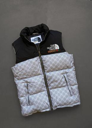 Мужская серо-белая жылетка the north face чоловіча біло-сіра жилетка the north face