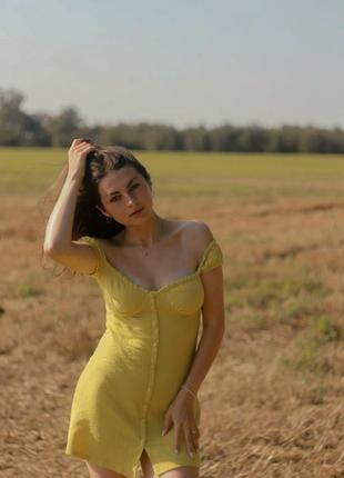 Жовтий кежуал сукня а-силует pull & bear7 фото