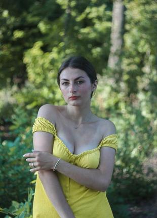 Жовтий кежуал сукня а-силует pull & bear10 фото