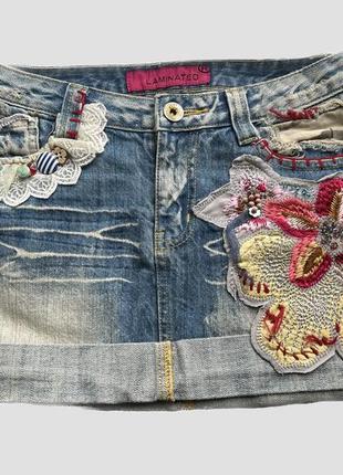 Джинсовая юбка laminated lm-jeans (26)1 фото