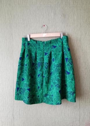 💚🌿 расклешенная жаккардовая юбка с высокой талией изумрудного цвета 💚ретро стиль3 фото