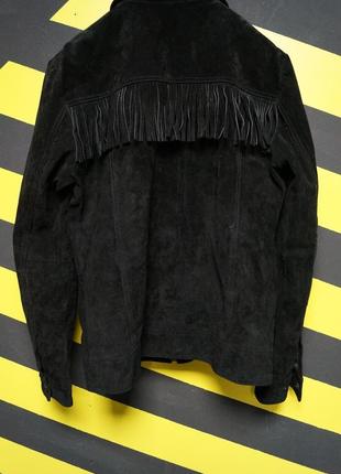 Натуральная замшевая куртка с бахромой s-m3 фото