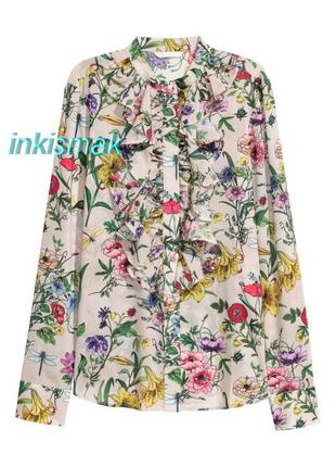 Блуза цветочный принт h&m us 8, eur 38