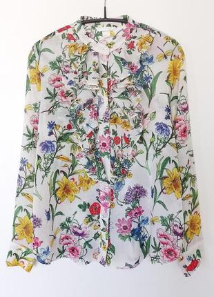 Блуза цветочный принт h&m us 8, eur 383 фото
