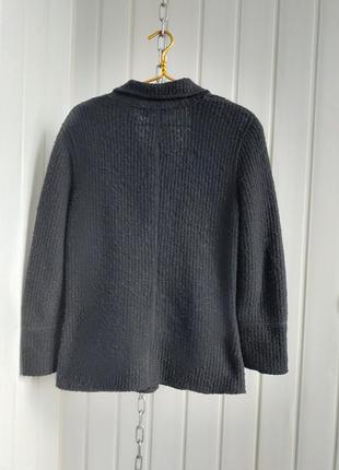 Структурный базовый жакет чёрного цвета le tricot longhin,s, италия10 фото