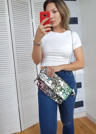 Сумочка клатч в паетках