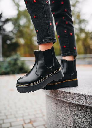 Зимові жіночі черевики dr. martens chelsea/зимние женские ботинки доктор мартэнс челсия