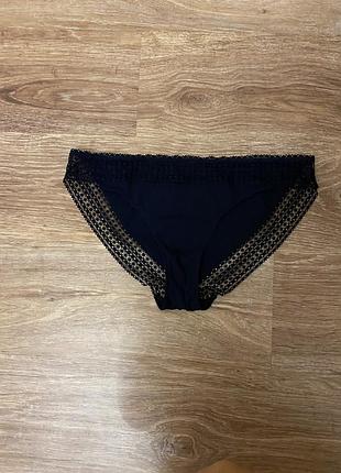 Шикарні, трусики, в рубчик, темно синього кольору👌