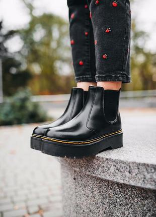 Зимові жіночі черевики dr. martens chelsea/зимние женские ботинки доктор мартэнс челсия