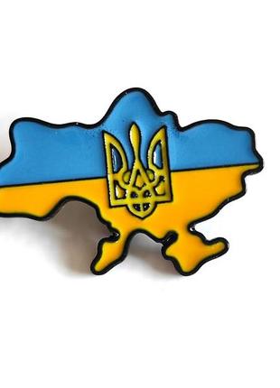 Пін карта україни мапа герб тризуб прапор брошка