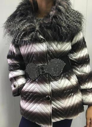 Курточка зимняя с меховым воротником (2150)1 фото