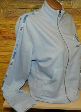 Олимпийка женская голубая со вставками хаки размер 44-46 dns sports2 фото