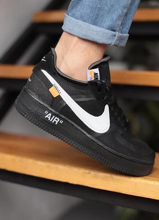 Жіночі кросівки  nike air force 1 off-white black женские кроссовки найк аир форс3 фото