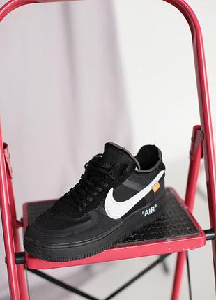 Жіночі кросівки  nike air force 1 off-white black женские кроссовки найк аир форс2 фото