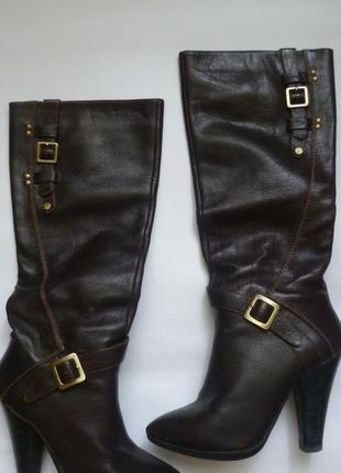 Чоботи luciano carvari шкіра 37.7, 24.5 см, італія, коричневі чобітки