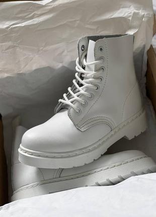 Жіночі черевики dr.martens 1460 white осінні женские ботинки мартинсы белые без утеплителя
