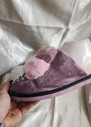 Тапочки кімнатні жіночі з хутром4 фото