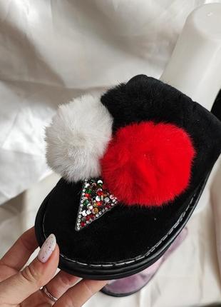 Тапочки кімнатні жіночі з хутром7 фото